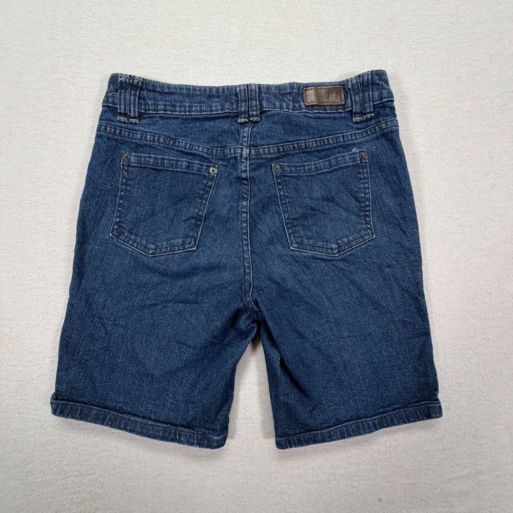 Liz‎ Claiborne Denim Shorts Womens 6 Good Dark Wash Stretch Patch Pockets Casual